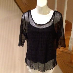 🛍2 for $40🛍Black sheer 2 piece slip on top